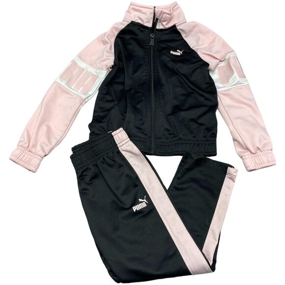 Puma jogger suit sweatshirt pants zip up elastic waist pockets puma kids 4 READ - Picture 1 of 11